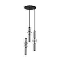 Pendul NovaLuce ULON metal, sticla, negru, fumuriu, LED, 37W, 2035ml, 3000K - NL-9009183