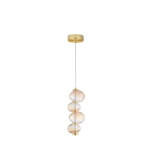 Pendul NovaLuce LEDA metal, sticla, auriu, chihlimbar, LED, 15W, 900lm, 3000K - NL-9009184