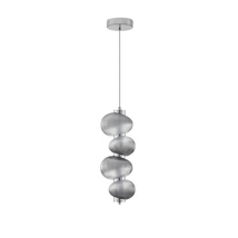 Pendul NovaLuce LEDA metal, sticla, crom, fumuriu, LED, 15W, 750lm, 3000K - NL-9009185
