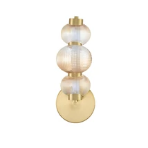 Aplica de perete NovaLuce LEDA metal, sticla, auriu, chihlimbar, LED, 18W, 1080lm, 3000K - NL-9009188