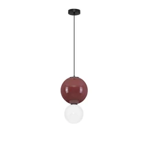 Pendul NovaLuce NOESIS metal, sticla, negru, rosu, LED, 7W, 420lm, 3000K - NL-9009191