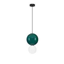 Pendul NovaLuce NOESIS metal, sticla, negru, verde, LED, 7W, 420lm, 3000K - NL-9009193