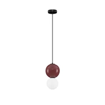 Pendul NovaLuce NOESIS metal, sticla, negru, rosu, LED, 6W, 360lm, 3000K - NL-9009195