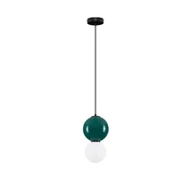 Pendul NovaLuce NOESIS metal, sticla, negru, verde, LED, 6W, 360lm, 3000K - NL-9009197