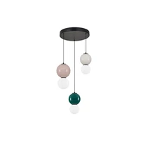 Pendul NovaLuce NOESIS metal, sticla, negru, multicolor, LED, 14W, 840lm, 3000K - NL-9009202