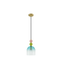 Pendul NovaLuce MURANO metal, sticla, auriu, multicolor, E14 - NL-9009233