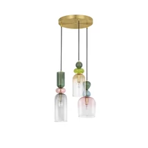 Pendul NovaLuce MURANO metal, sticla, auriu, multicolor, E14 - NL-9009237