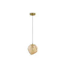 Pendul NovaLuce ODELLE metal, sticla, auriu, chihlimbar, E14 - NL-9009253