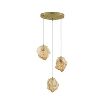 Pendul NovaLuce ODELLE metal, sticla, auriu, chihlimbar, E14 - NL-9009254