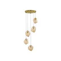 Pendul NovaLuce ODELLE metal, sticla, auriu, chihlimbar, E14 - NL-9009255