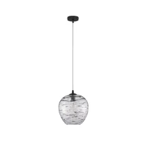Pendul NovaLuce EVLEEN metal, sticla, negru, gri, E27 - NL-9009258
