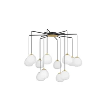 Pendul NovaLuce THE EGG metal, sticla, negru, auriu, alb, G9 - NL-9009261