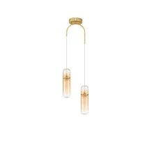 Pendul NovaLuce NORMA metal, sticla, chihlimbar, auriu, LED, 14W, 3000K, 980Lm - 9009264