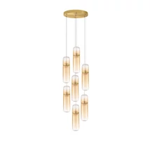 Pendul NovaLuce NORMA metal, sticla, chihlimbar, auriu, LED, 49W, 3000K, 3430Lm - 9009267