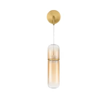 Aplica de perete NovaLuce NORMA metal, sticla, chihlimbar, auriu, LED, 7W, 3000K, 490Lm - 9009268