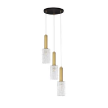 Pendul NovaLuce CERTA metal, sticla, negru, auriu, transparent, E27 - 9009274