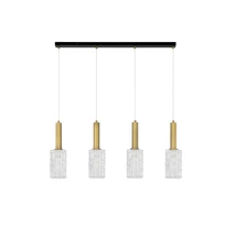 Pendul NovaLuce CERTA metal, sticla, negru, auriu, transparent, E27 - 9009275