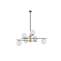 Pendul NovaLuce GITCHI metal, sticla, negru, auriu, alb, G9 - NL-9009296