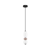 Pendul NovaLuce PALLINA metal, sticla, negru, alb, LED, 12W, 720lm, 3000K - NL-9009301
