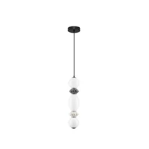 Pendul NovaLuce PALLINA metal, sticla, negru, alb, LED, 14W, 840lm, 3000K - NL-9009302