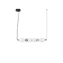 Pendul NovaLuce PALLINA metal, sticla, negru, alb, LED, 28W, 1680lm, 3000K - NL-9009303