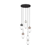Pendul NovaLuce PALLINA metal, sticla, negru, alb, LED, 28W, 1680lm, 3000K - NL-9009305