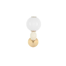 Aplica de perete NovaLuce OBRIE metal, ceramic,sticla, bej, auriu, opal, LED, 6W, 3000K, 360Lm - 9009353