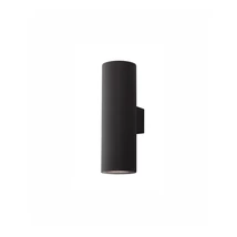 Aplica de perete exterioara NovaLuce Alp metal, sticla, negru, LED, 3000K, 2x10W, 1200lm, IP67 - NL-9010009