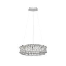 Pendul NovaLuce CELYSIA metal, cristal, crom, transparent, LED, 56W, 3500K, 4592 Lm - NL-9019773