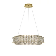 Pendul NovaLuce CELYSIA metal, cristal, auriu, transparent, LED, 74W, 3500K, 5920 Lm - NL-9019776