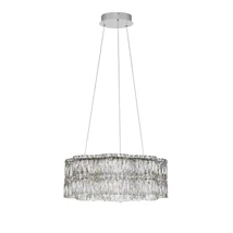 Pendul NovaLuce NUVIA metal, cristal, crom, transparent, LED, 34W, 3500K, 2040 Lm - NL-9019781
