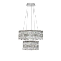 Pendul NovaLuce NUVIA metal, cristal, crom, transparent, LED, 56W, 3500K, 4119 Lm - NL-9019782