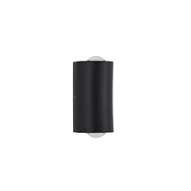Aplica de perete exterioara NovaLuce Azar metal, plastic, negru, LED, 3000K, 2x2W, 400lm, IP54 - NL-9026116