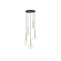 Pendul NovaLuce AMELIA metal, sticla, negru, auriu, transparent, G9 - NL-9028835