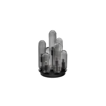 Plafoniera NovaLuce GUSTAVE metal, sticla, negru, fumuriu, G9 - NL-9028852