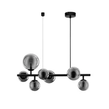 Pendul NovaLuce ODILLIA metal, sticla, negru, fumuriu, G9 - NL-9028857