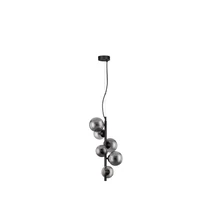Pendul NovaLuce ODILLIA metal, sticla, negru, fumuriu, G9 - NL-9028859