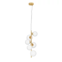 Pendul NovaLuce ODILLIA metal, sticla, auriu, alb, G9 - NL-9028860