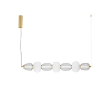Pendul NovaLuce MOVIL metal, sticla, auriu, alb, transparent, LED Triac, 42W, 3000K, 7029 Lm - NL-9030539