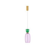 Pendul NovaLuce PLUMA metal, sticla, auriu, multicolor, LED, 3000K, 9W, 915lm - 9030544
