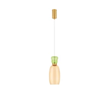 Pendul NovaLuce PLUMA metal, sticla, auriu, multicolor, LED, 3000K, 9W, 915lm - 9030546