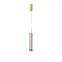 Pendul NovaLuce BENTO metal, sticla, auriu, cognac, LED, 12W, 3000K, 1526 Lm - NL-9030552