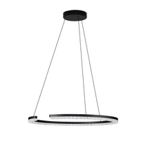 Pendul NovaLuce GREAMY metal, acril, negru, transparent, LED, 30W, 3000K, 1950 Lm - NL-9030954