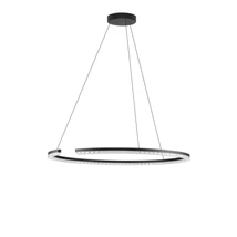 Pendul NovaLuce GREAMY metal, acril, negru, transparent, LED, 43W, 3000K, 2795 Lm - NL-9030956