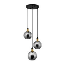 Pendul NovaLuce MIRRO metal, sticla, negru, auriu, fumuriu, E27 - NL-9035963