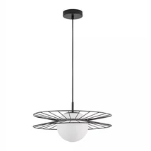 Pendul NovaLuce ELLERY metal, sticla, negru, alb, E27 - NL-9043302