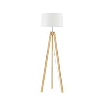 Lampadar NovaLuce LE ROY lemn, textil, maro, alb, E27 - NL-9050165
