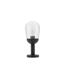 Lampadar exterior NovaLuce Omika metal, sticla, gri, transparent, E27, IP54 - NL-9060195