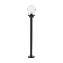 Lampadar exterior NovaLuce Omika metal, sticla, gri, transparent, E27, IP54 - NL-9060196