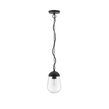 Pendul exterior NovaLuce Omika metal, sticla, gri, transparent, E27, IP54 - NL-9060197